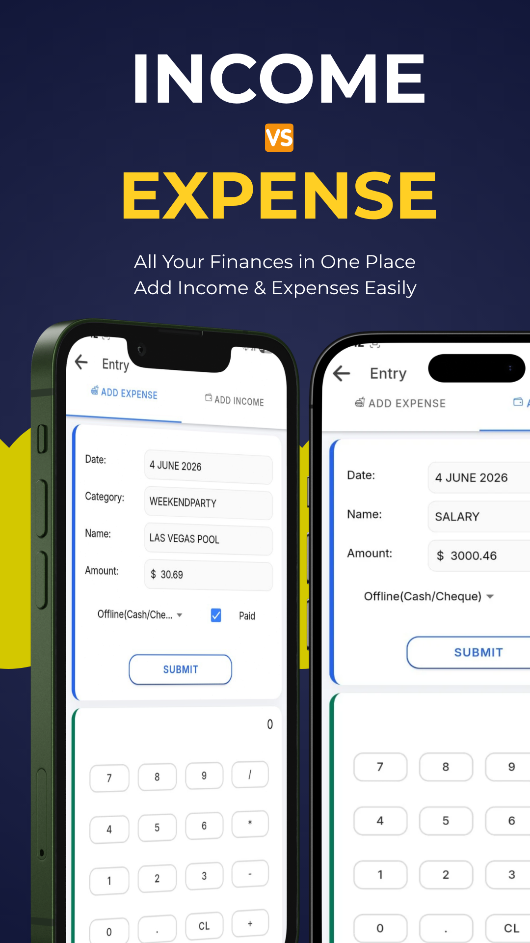 add income & expense